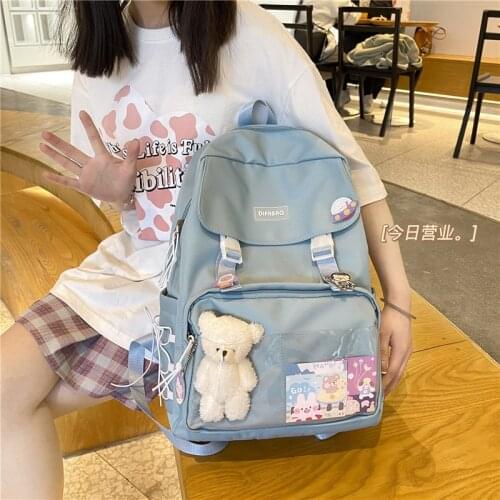 2021 New Trend Women School Bag Nylon Waterproof Backpack Fashion All-match Travel Bags