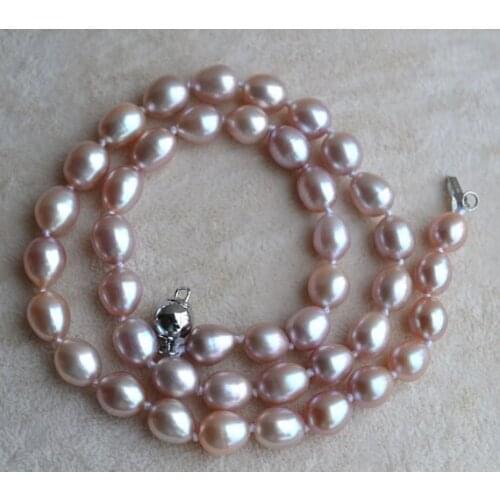 New Arrival Lavender Color Pearl Necklace 45cm 8mm Real Freshwater Pearl Necklace Bridesmaids Fine Jewelry Women Gift