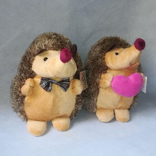 About 25cm brown couples Hedgehogs soft dolls plush toy, toy gift h0377