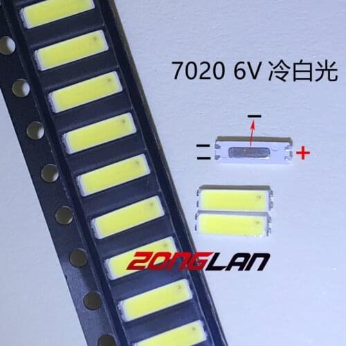 Original JUFEI LED 7020 light-emitting Light Beads High Power1W 6V 90LM Cool white For LED LCD TV Backlight new 1000PCS