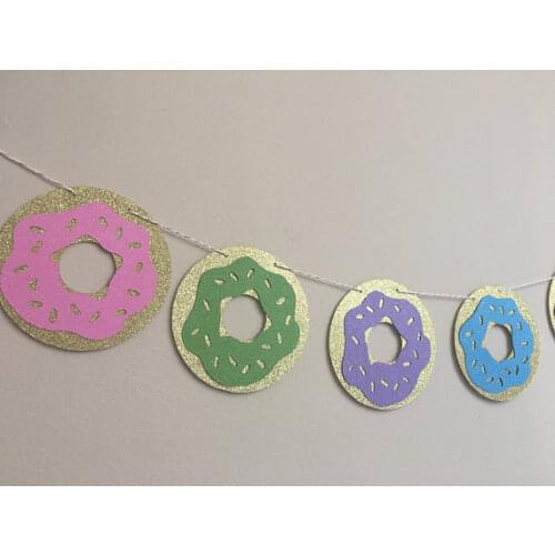 Lovely Donut Happy birthday banners baby shower buntings nursery room party garlands photobooth backdrops