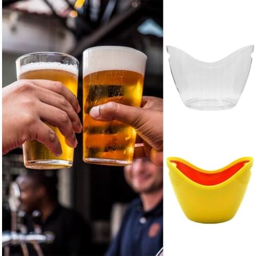 50LB Transparent 8L Plastic Ice Bucket Bar Wine Trough Water Entertainment Stand Wine