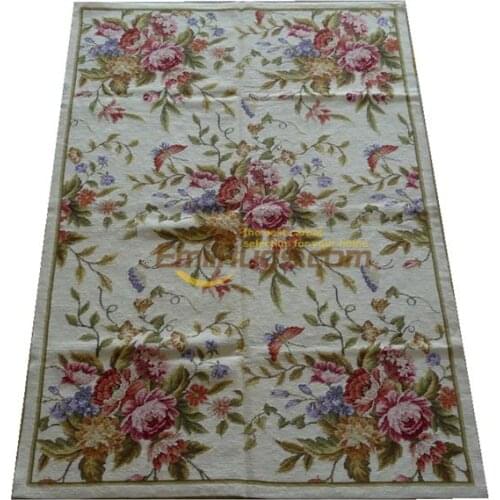 Style Luxury Needle Point Hand-woven Carpet Table Decor Classic Knitting Natural Sheep Wool