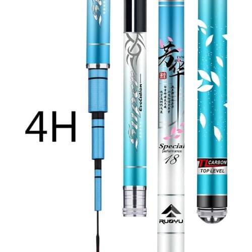 4H 5H 6H Super Hard Taiwan Fishing Rod Carbon Fiber Telescopic Wedkarstwo Olta Hand Pole Pesca 3.6M-8.1M Carp Fishing Sticks