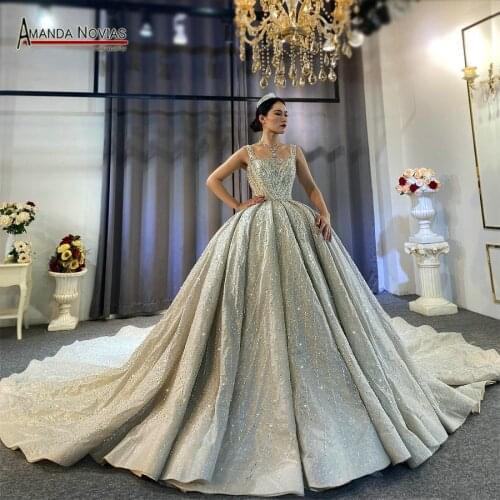 Amanda Novias brand beading wedding dress high quality customer order 2021 real sample