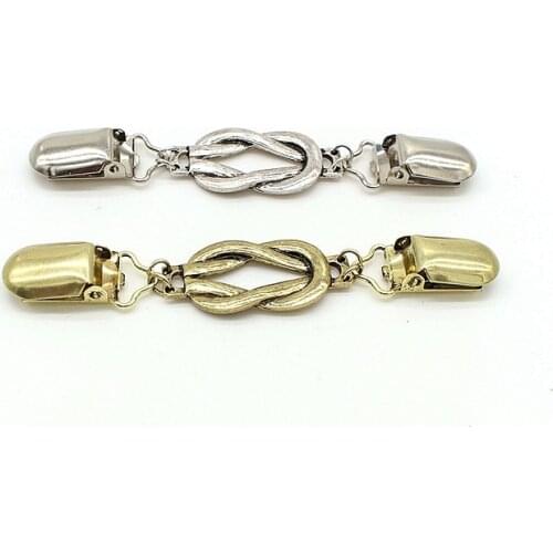 Woven Rope Loop shape Clip For Sweater Shawl Keeper Collar Buckle Holder Garters Garment Accessories Jewelry