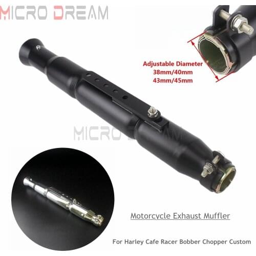 Universal Custom 540mm Motorcycle Cafe Racer Stainless Steel Exhaust Muffler Black/Chrome Retro Silencer Pipe For Harley Exhaust