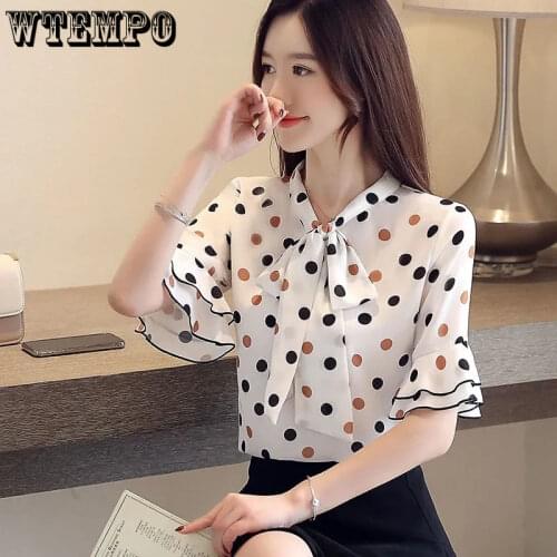 Блузки в горошек WTEMPO China At AliExpress