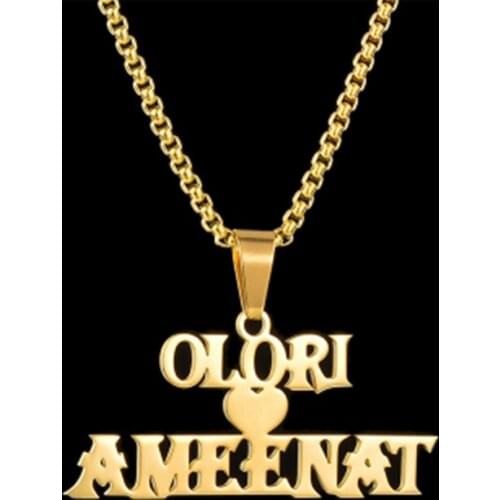 Pearl Crown Custom Necklaces Women Men Personalized Jewelry Stainless Steel Custom Name Pendant Necklaces Square Pearl Gifts