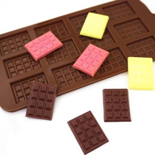 1PCS Silicone Mold 12 Cells Chocolate Mold Fondant Patisserie Candy Bar Mold Cake Mode Decoration Baking Accessories MUMR999