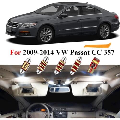 14pcs Canbus Led Interior Light Kit For 2009-2014 VW Passat CC 357 Dome Map Vanity Mirror License Plate Lamp