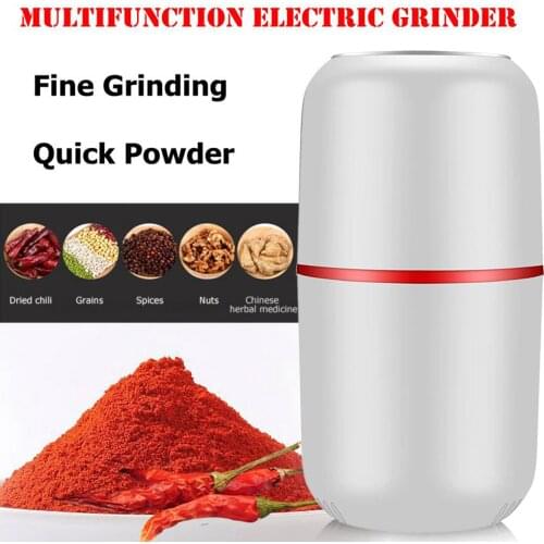 220V Electric Coffee Grinder Spice Nut Herb Crusher Mill Bean Blender White
