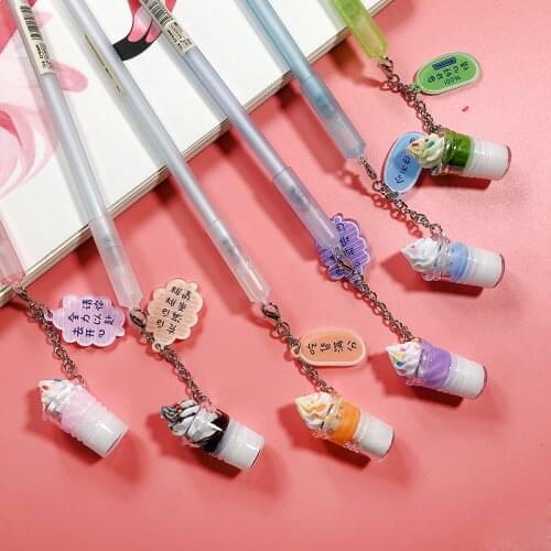36 pcs/lot Ice Cream Pendant Gel Pens Cute 0.5 mm Black Ink Neutral Pens writing Supplies Stationery Promotional gift
