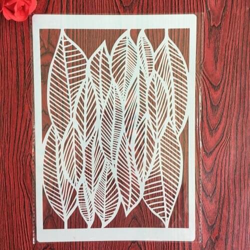 A4 29 *21cm Hollow leaves DIY Stencils Wall Painting Scrapbook Coloring Embossing Album Decorative Paper Card Template, arts
