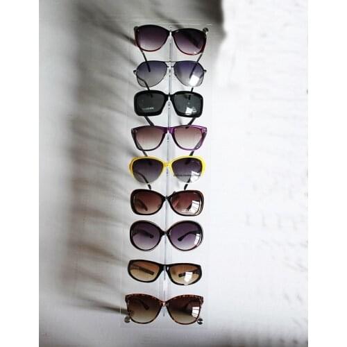 Acrylic Wall Mounted Eyewear Display Sunglasses Holder 9 Frames Retail Shelf