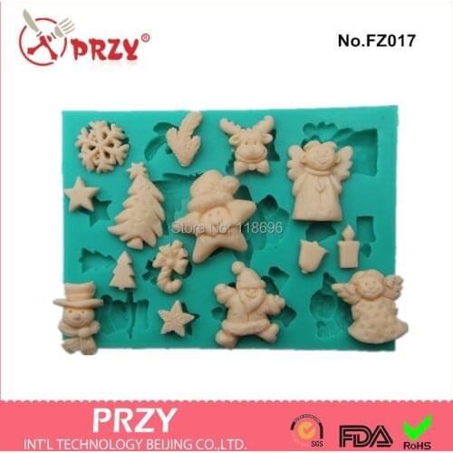 Free shipping New style Christmas theme fondant cake mold silicon soap mold Cake decoration mold Sugar art mold No.FZ017