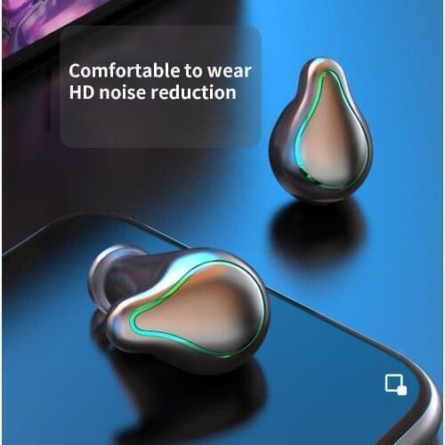 Kebidu Binaural HD Call Noise Reduction Earplug Stereo Music Headset TWS Wireless Bluetooth Headset Without Charging Compartment