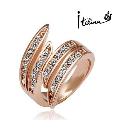 Brand TracysWing Genuine Austria Crystal Copper gold Color Rings for Women healthy Anti Allergies #RA12107