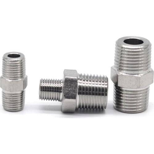 High quality quick coupler 3/8 male thread outside the wire pass-through SUS304 stainless steel straight connectors fittings