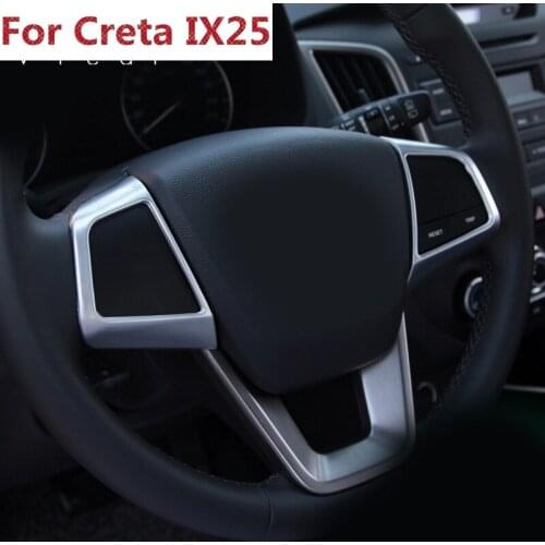 For creta hyundai ix25 Steering wheel decoration buttons cover trim interior mouldings styling ABS Accessories 2015-2018
