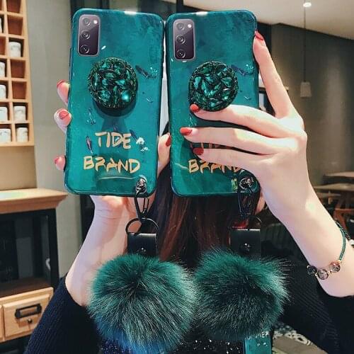 For Samsung Galaxy S20 FE S20FE S20 Ultra S20 Fan Edition Case Rhinestone Ring Stand Soft Cover For Samsung Note 20 Ultra Case
