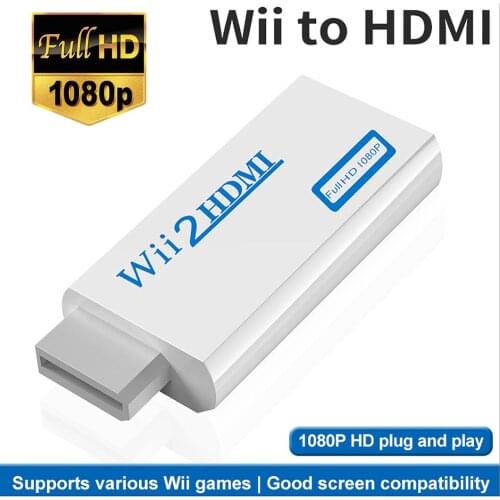 Full HD 1080P Audio Video Output Wii to HDMI-Compatible Converter Adapter 3.5mm Jack AUX For HDTV PC Monitor Display Wii2HDMI
