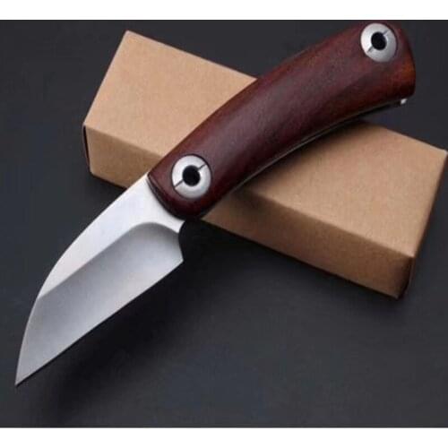 Pocket Knife 5CR15MOV Steel Blade ,Wood Handle Small Folding Knife Survival Camping Knives Outdoor