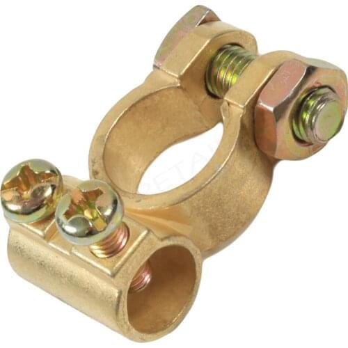 Car Battery Terminals Clamps Pair Screw Connection Positive & Negative Brass Cables Connectors Accessories