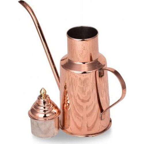 Handmade Pure Copper Olive Oil Dispenser Copper Oil Decanter Handcrafted Pitcher Jug Nickel Polished Surface Decorative Copper