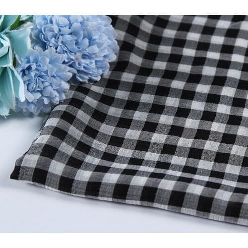 75D Fashion Gray And Pink Chiffon Plaid Fabric For Dress Shirt Fabric By The Meter