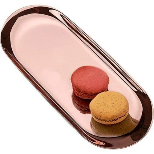 Stainless Steel Cosmetic Jewelry Organizer Trays,Oval Multi-Functional Storage Trays For Wax Tray Towel Tray Dish Plate Fruit Pl