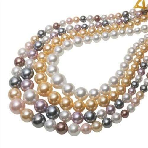 6-16mm Tower Natural Shell Pearl Necklace Imitation Pearl Necklace Size Beads Womens Wedding Necklace Give Mother Best Gift