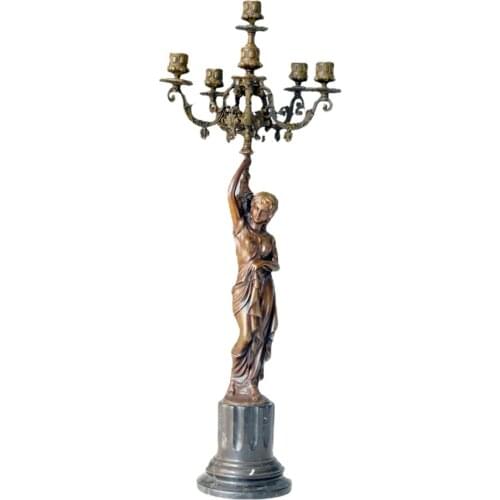 Candlestick Bronze Statue TPCH-024/024J Classical Candleholder Home Decor Sculpture