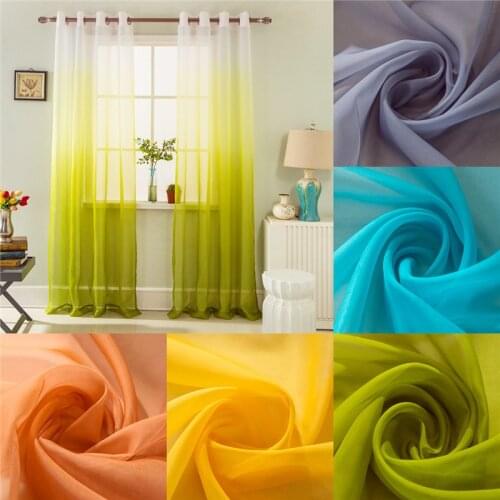 Gradient Sheer Curtains for Living Room 1 Piece Polyester Transparent Tulle Bedroom Kitchen Custom Made Window Screen Hot Sales