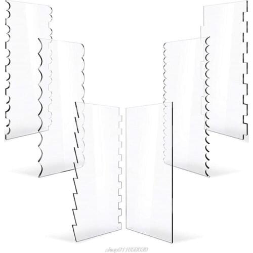 6Pcs Transparent Clear Acrylic Cake Scraper Set Decorating Contour Comb Saw Tooth Cake Trim Smoother Tool Pastry Au2 21 Dropship