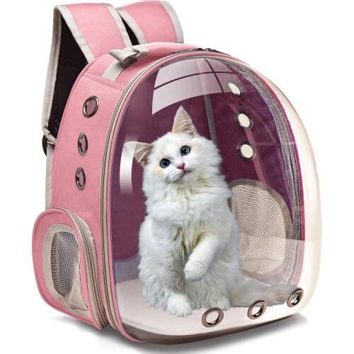Full Transparent Reliable PVC Cat Pet Carrier Backpack Outdoor Cat Carring Bag Mesh Travel Chest Breathable Dog Transport Tool