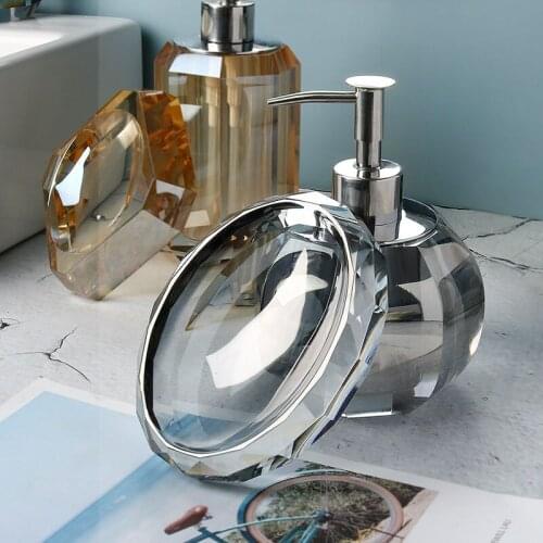 Light Luxury Crystal Glass Soap Box Bathroom Soap Holder Dish Storage Plate Tray Bathroom Shower Supplies Bathroom Rack Decorate