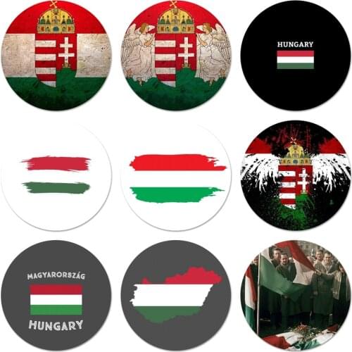 Hungary Hungarians Flag Icons Pins Badge Decoration Brooches Metal Badges For Backpack Decoration 58mm