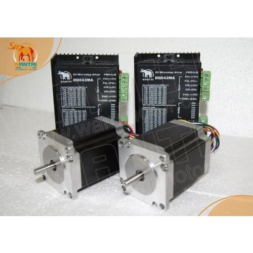 Wantai 2Axis 6Leads Wire Nema23 Stepper Motor 57BYGH420 2A 12.6kg.cm 178oz-in&Driver DQ542MA 50V 4.2A engraving,cutting machine