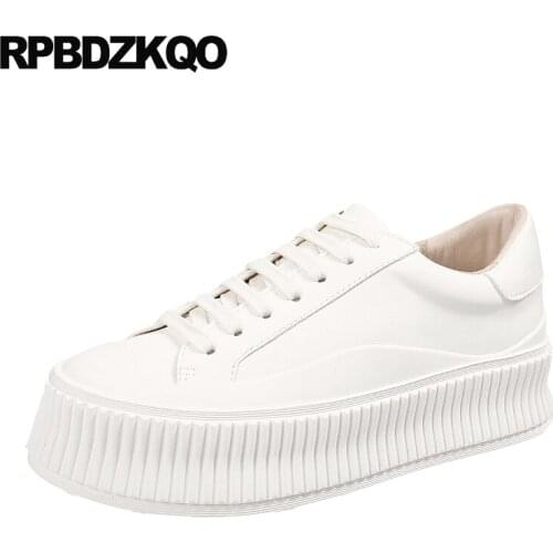 Trainers creepers platform shoes thick sole elevator flats muffin sneakers designer women white shallow china casual lace up