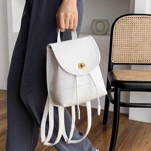 Female Simple Small Backpack Women Fashion Pu Leather Backpacks for Girls 2020 New School Bags Travel Small Designer Backbags