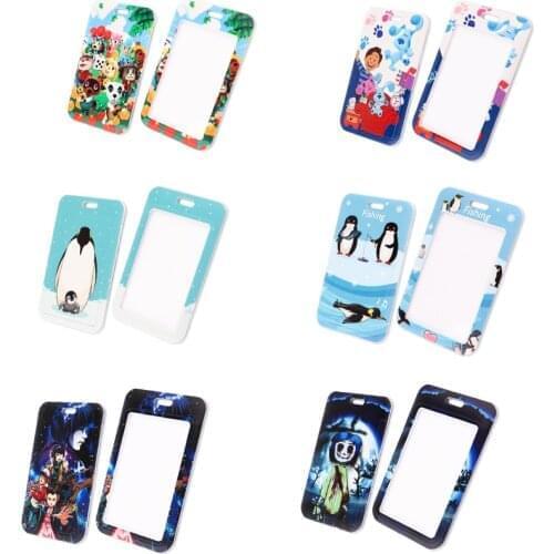 20pcs/lot BH1627 Blinghero Creative Cartoon Penguin Dog Lanyard Card Holder Anime Phone Lanyard Badge Accessory Card Holder