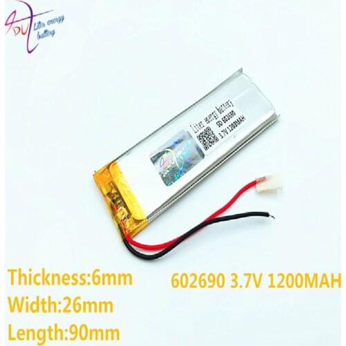 3.7V,1200mAH 602690 (polymer lithium ion / Li-ion battery ) for Smart watch,GPS,mp3,mp4,cell phone,speaker