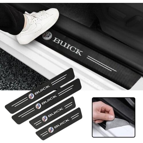 Carbon Fiber leather Car Trunk Threshold Anti-Stepping Protective Sticker For Buick Regal Hideo Encore Lacrosse GL8 Excelle XT V