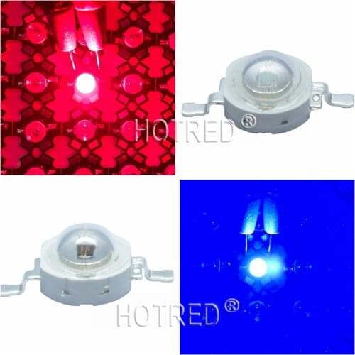 50pcs/lot LED Grow Light Diode LED Emitter 3W Grow Leds Deep Red Blue High Power Chip Growing Lamp 440nm 445nm 450nm 660nm