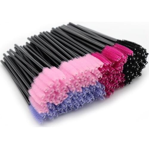 Good Quality Disposable 500/50Pcs/Pack Crystal Eyelash Makeup Brush Diamond Handle Mascara Wands Eyelash Extension Makeup Tools