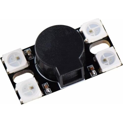 BZ110DB_WS2812 27X14X11mm 5V 110DB Active Buzzer with Programmable 4 WS2812 LEDS for F3 F4 F7 FPV Racing Drones DIY Taillight