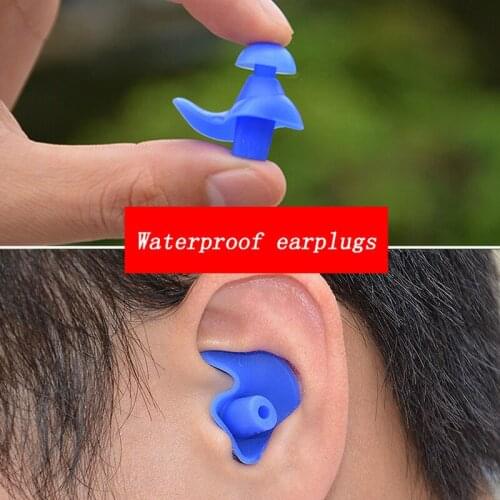 1 Pair Waterproof Earplugs Environmental Reusable Soft Silicone Ear Plugs Sport Diving Water Sports Swimming Accessories