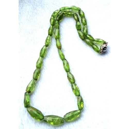 Free Shipping Natural Peridot Faceted Free Form Beads Necklace Women Jewelry accessories weddings parties birthday gift