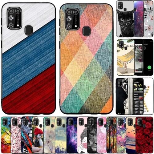 Case For Samsung Galaxy M31 Case Silicone Transparent Back Cover For Samsung Galaxy M31 Case Bumper Coque Soft Coque Cute Cat